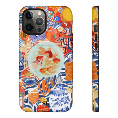 Navy Goldfish Bowl iPhone Case