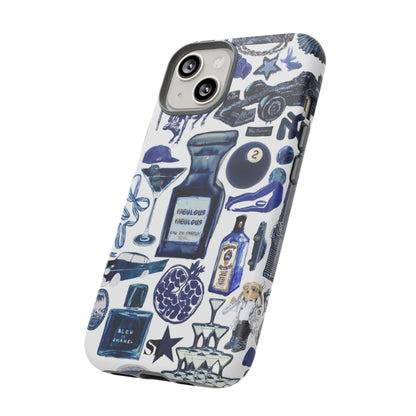 Navy Blue Collage iPhone Case