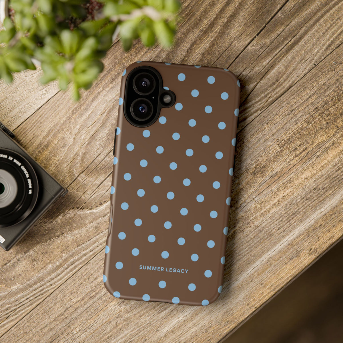 Mocha Polka Dot iPhone Case