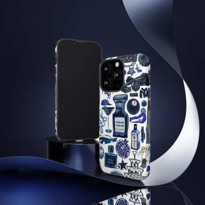 Navy Blue Collage iPhone Case