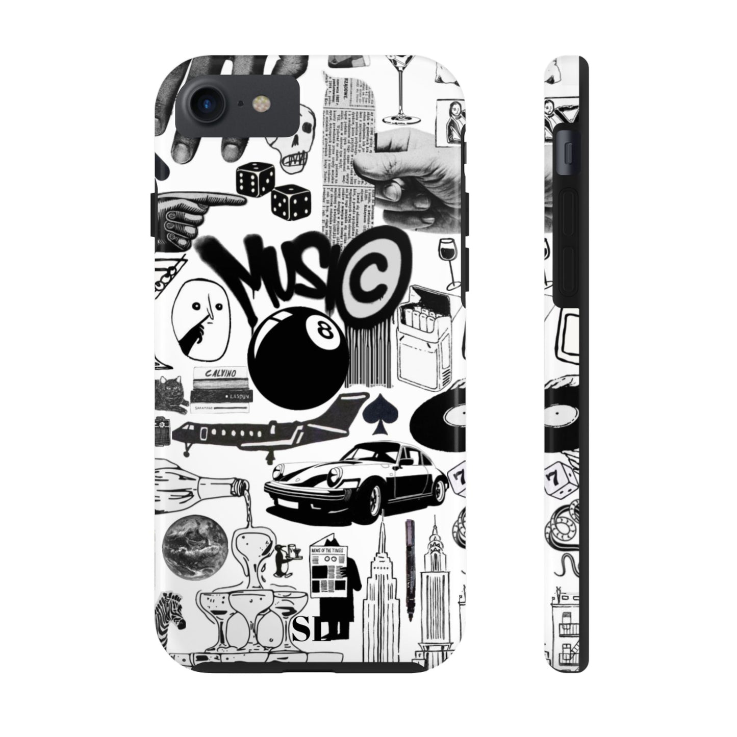 Black and White Collage iPhone Case