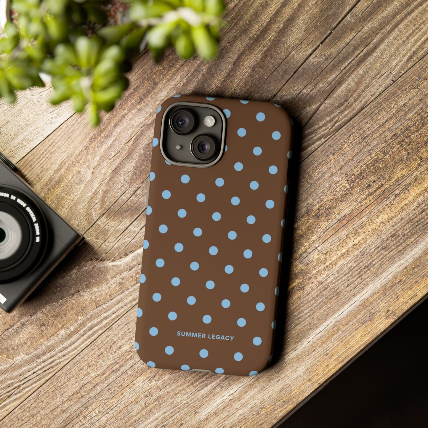 Mocha Polka Dot iPhone Case