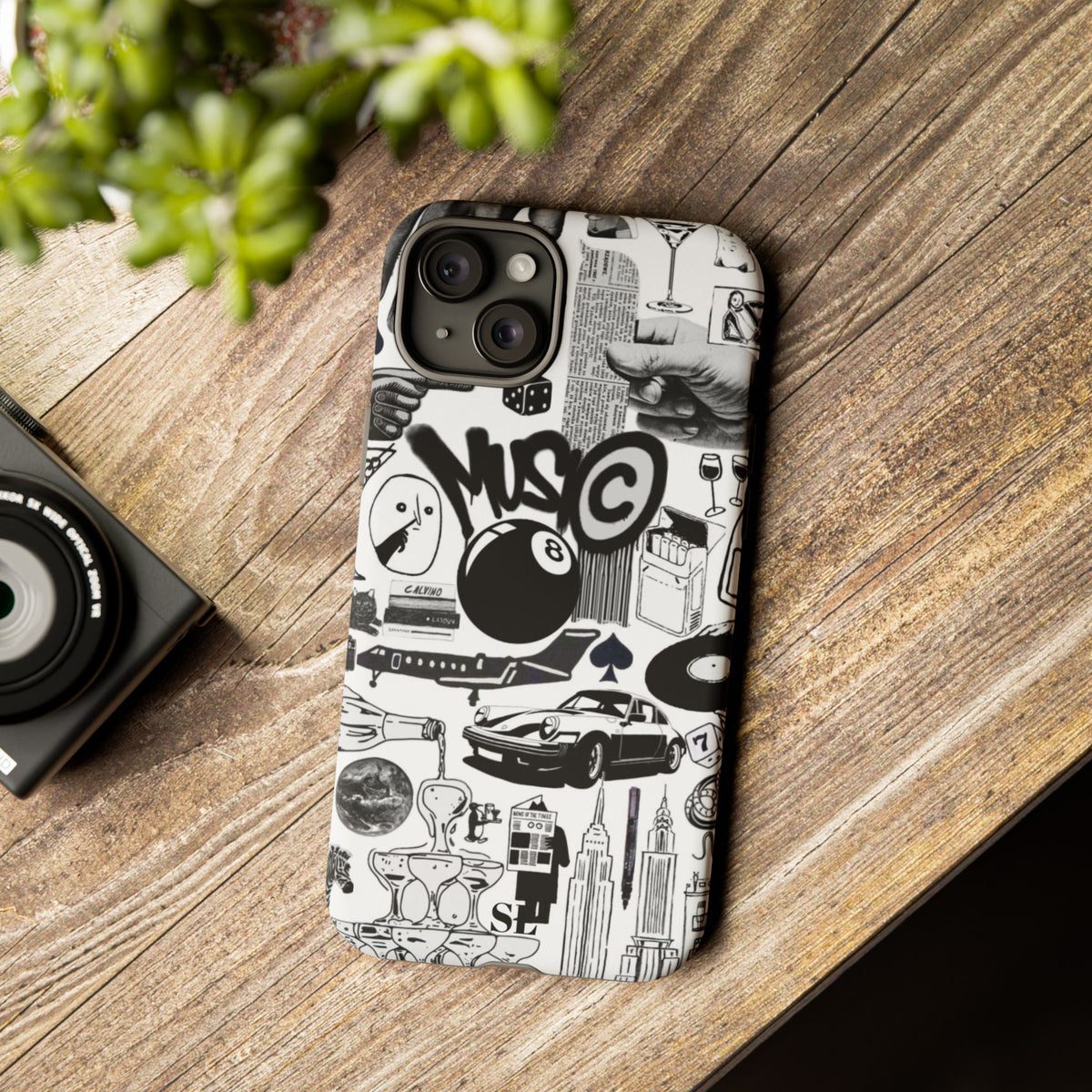Black and White iPhone Case