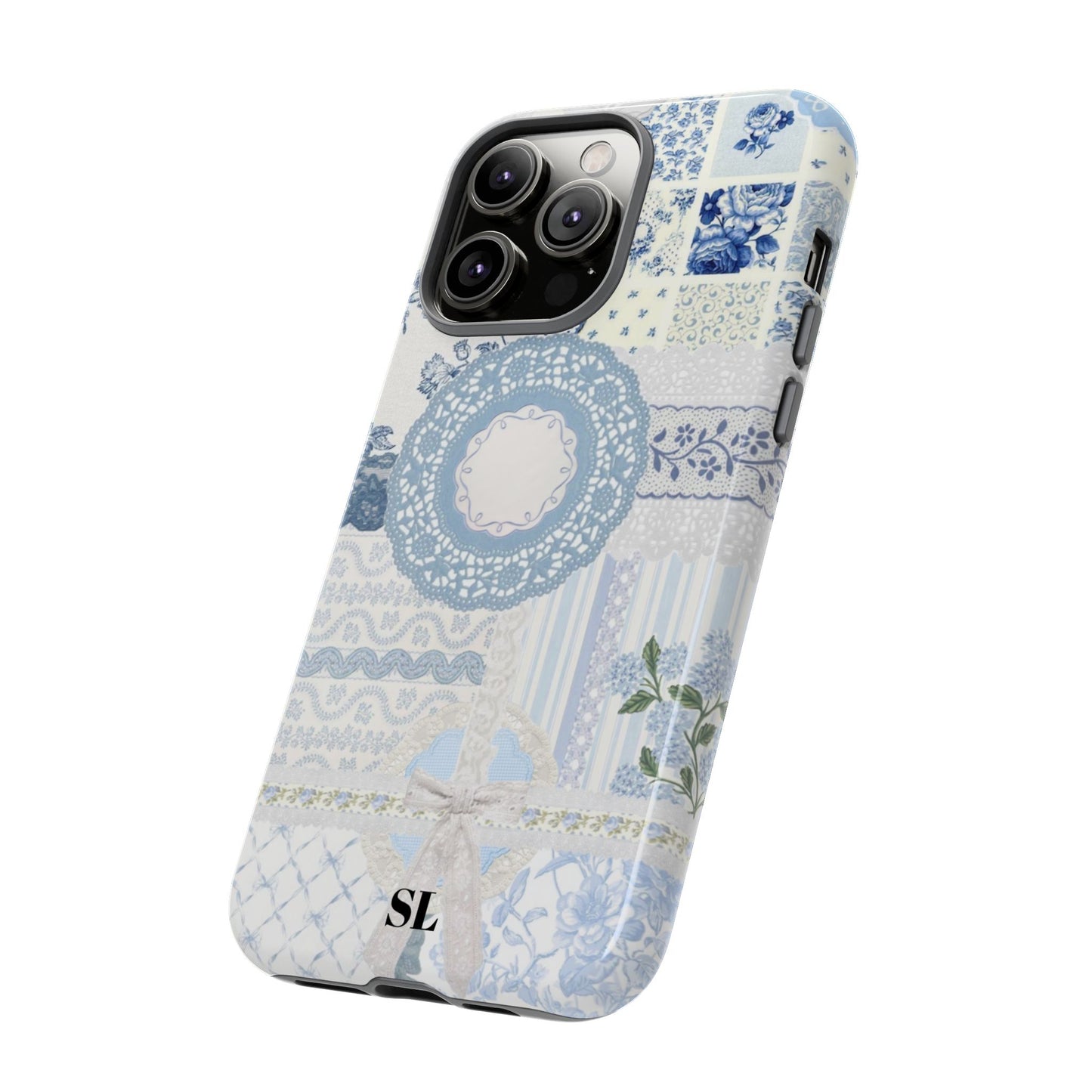 Blue Meadow Patchwork iPhone Case
