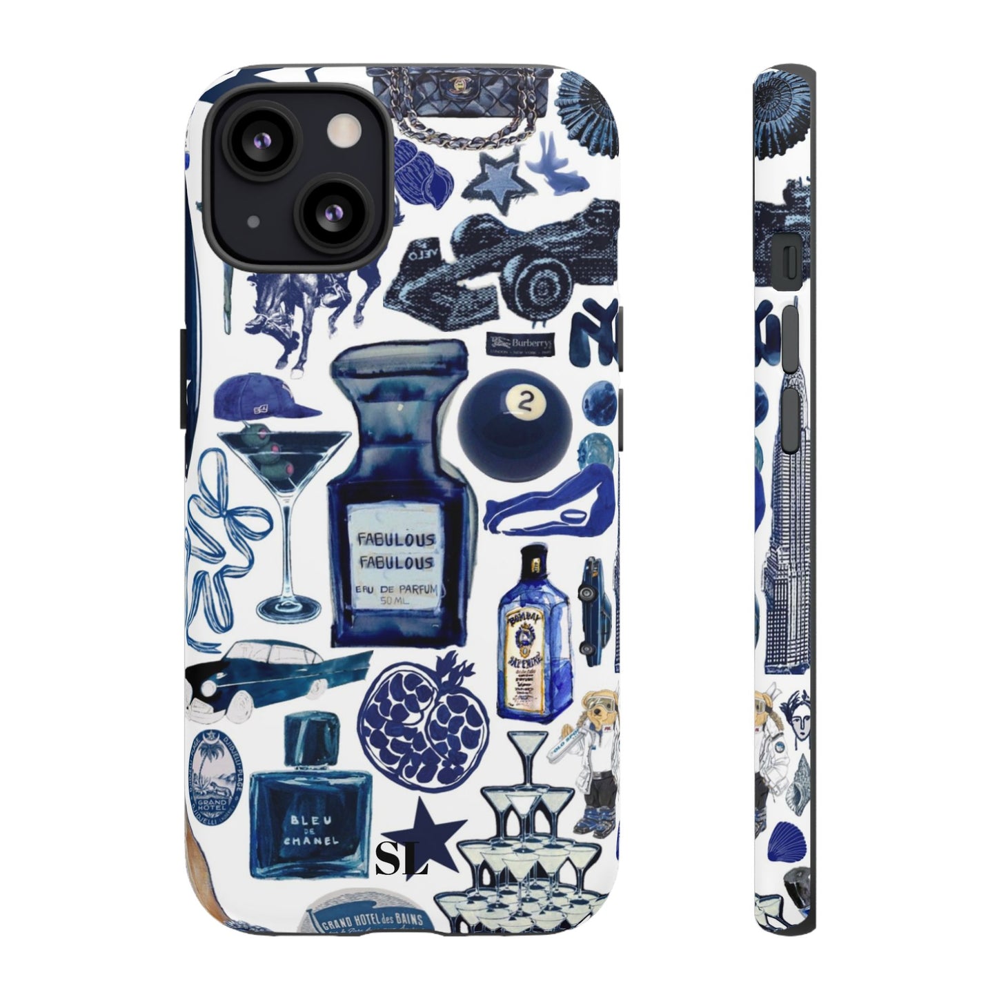 Navy Blue Collage iPhone Case