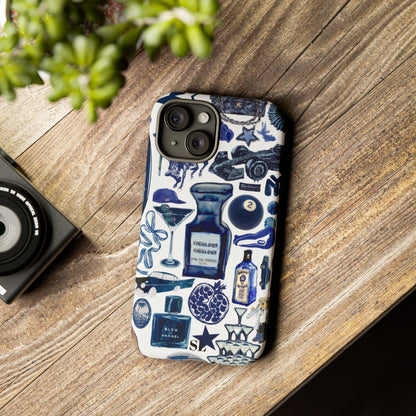 Navy Blue Collage iPhone Case