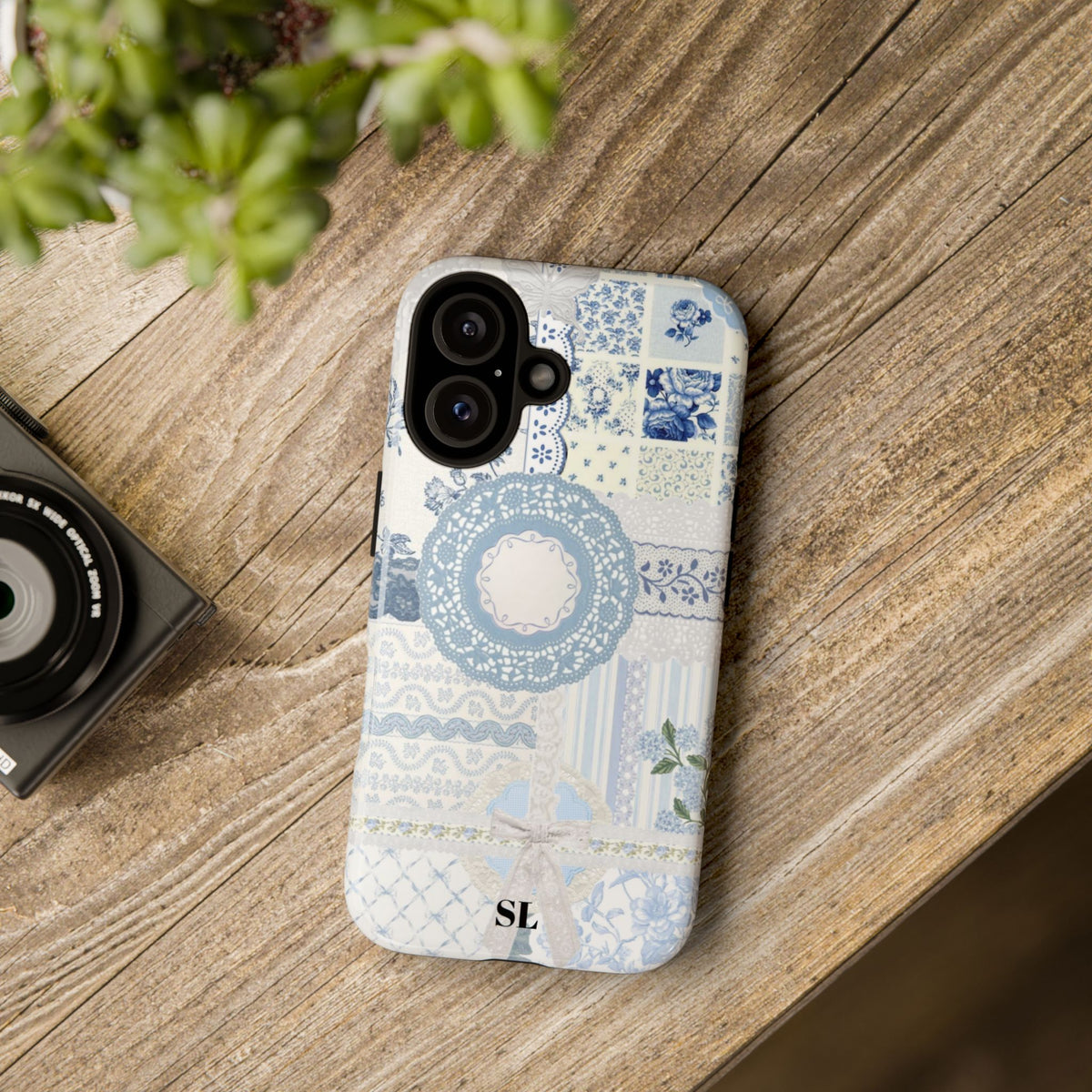 Blue Meadow Patchwork iPhone Case