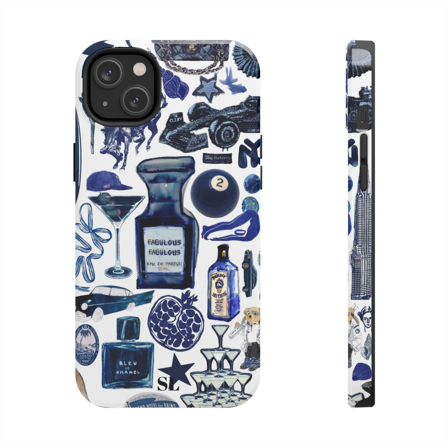 Navy Blue Collage iPhone Case