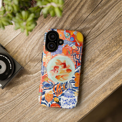 Navy Goldfish Bowl iPhone Case