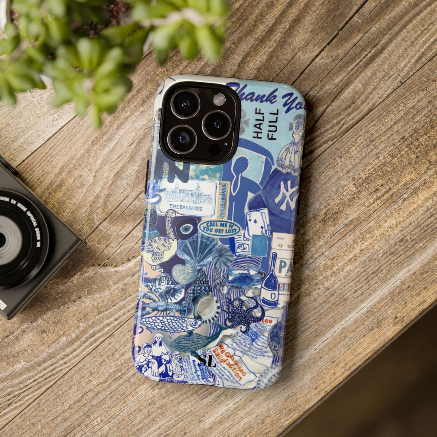 Blue Collage iPhone Case