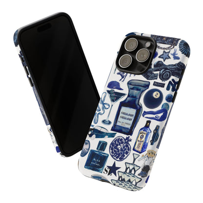 Navy Blue Collage iPhone Case