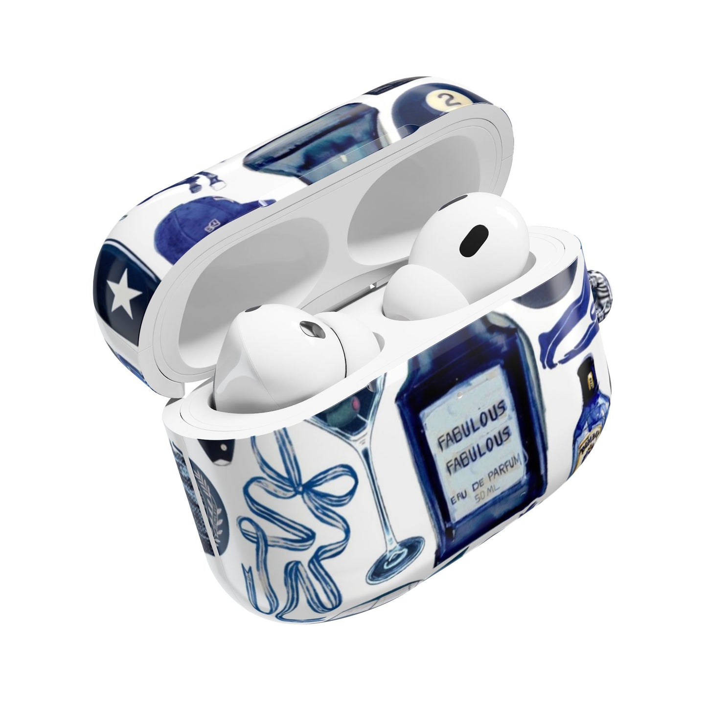Navy Blue Collage AirPod Case