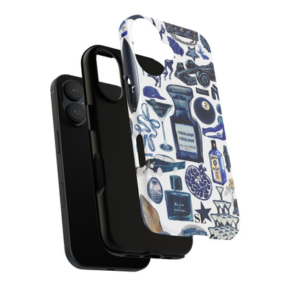 Navy Blue Collage iPhone Case