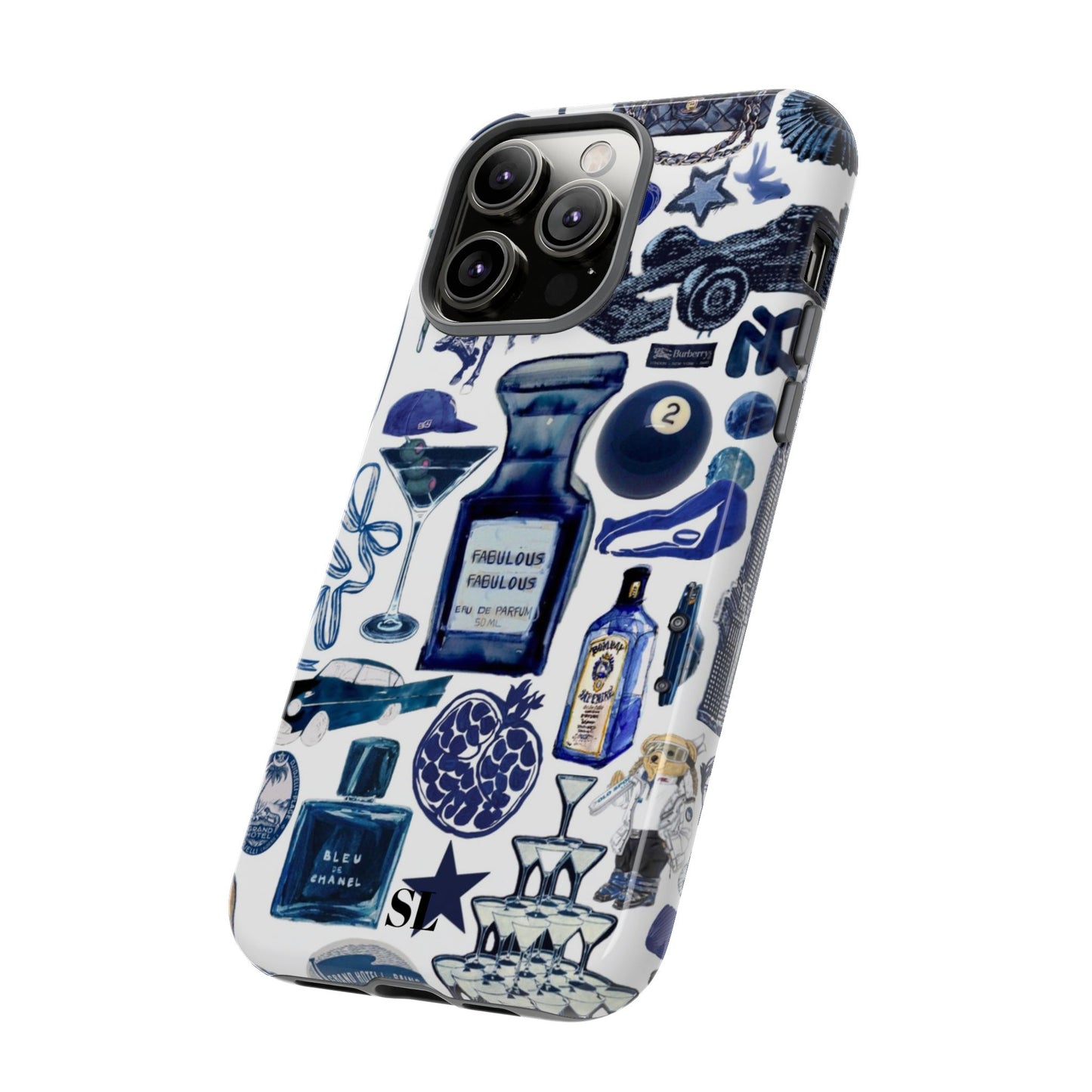 Navy Blue Collage iPhone Case