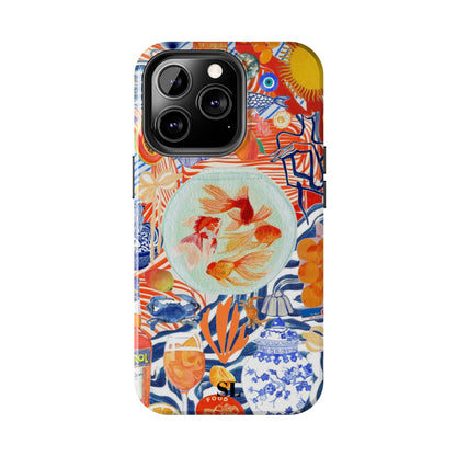 Navy Goldfish Bowl iPhone Case