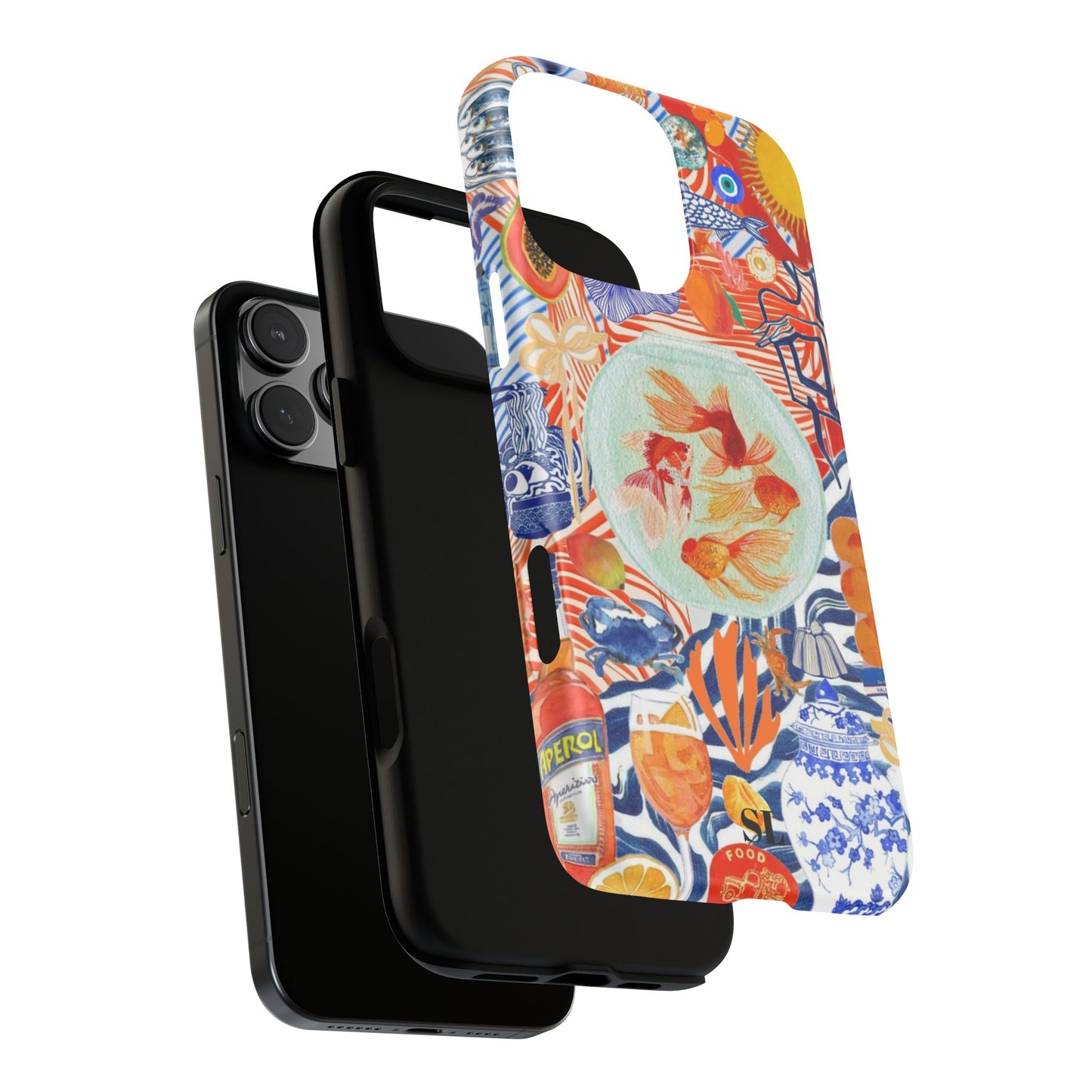 Navy Goldfish Bowl iPhone Case