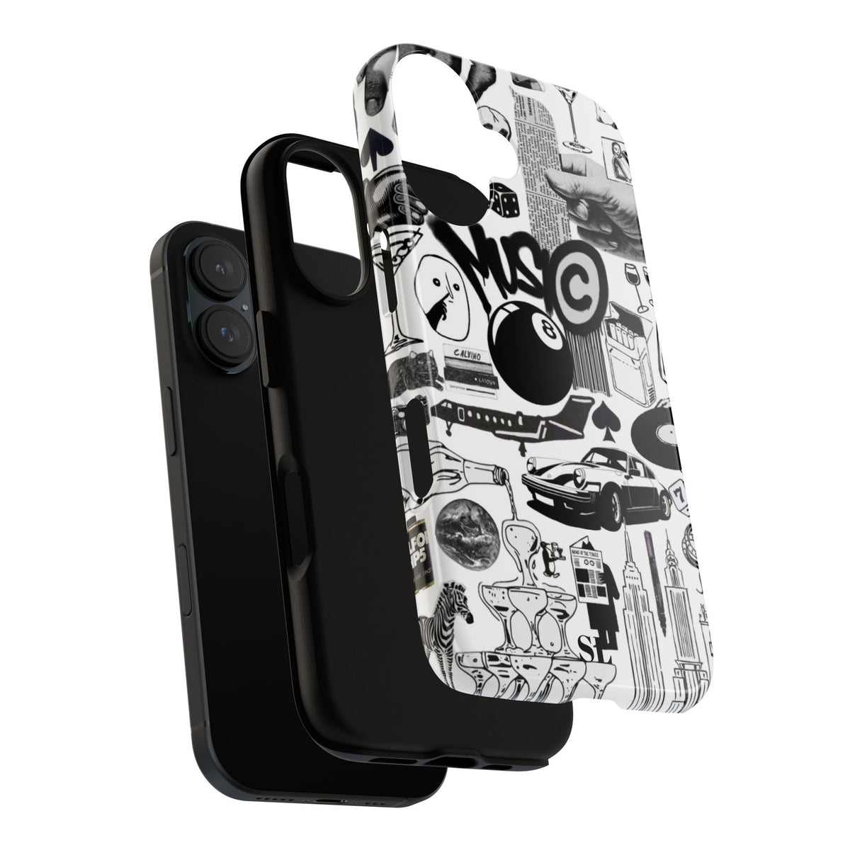 Black and White iPhone Case