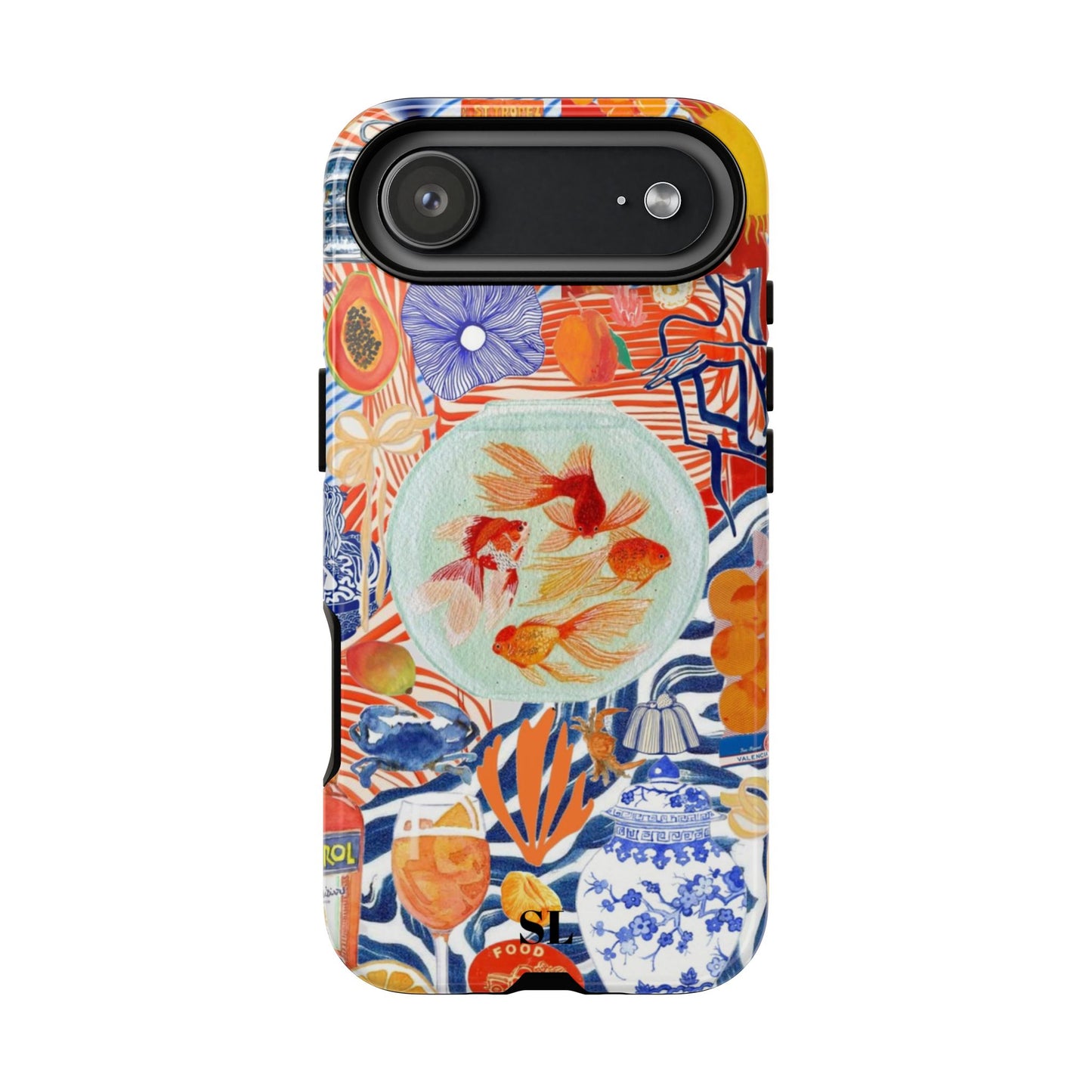 Navy Goldfish Bowl iPhone Case