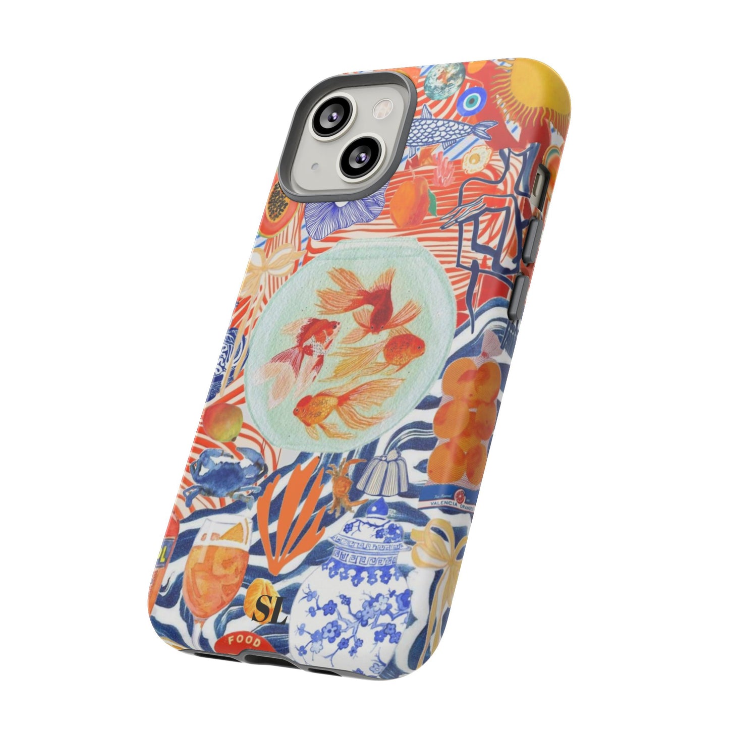 Navy Goldfish Bowl iPhone Case