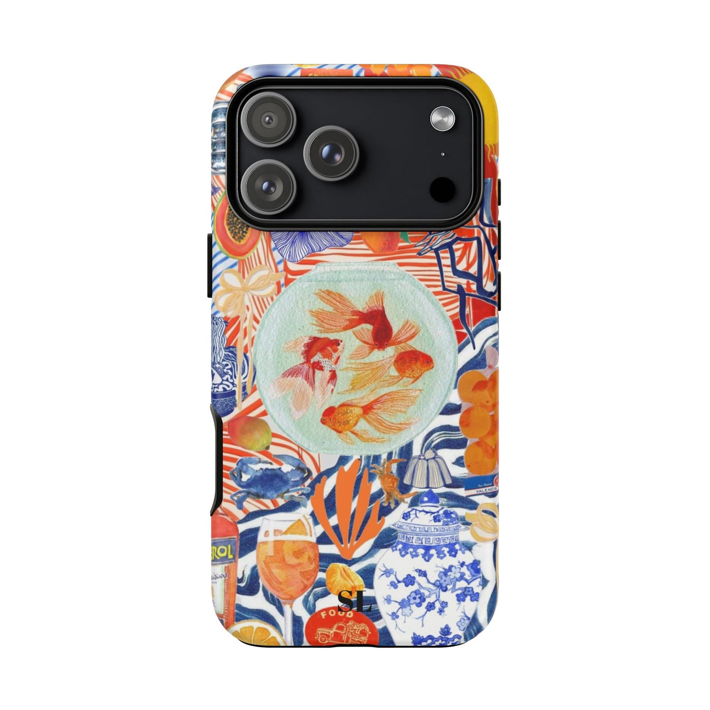 Navy Goldfish Bowl iPhone Case