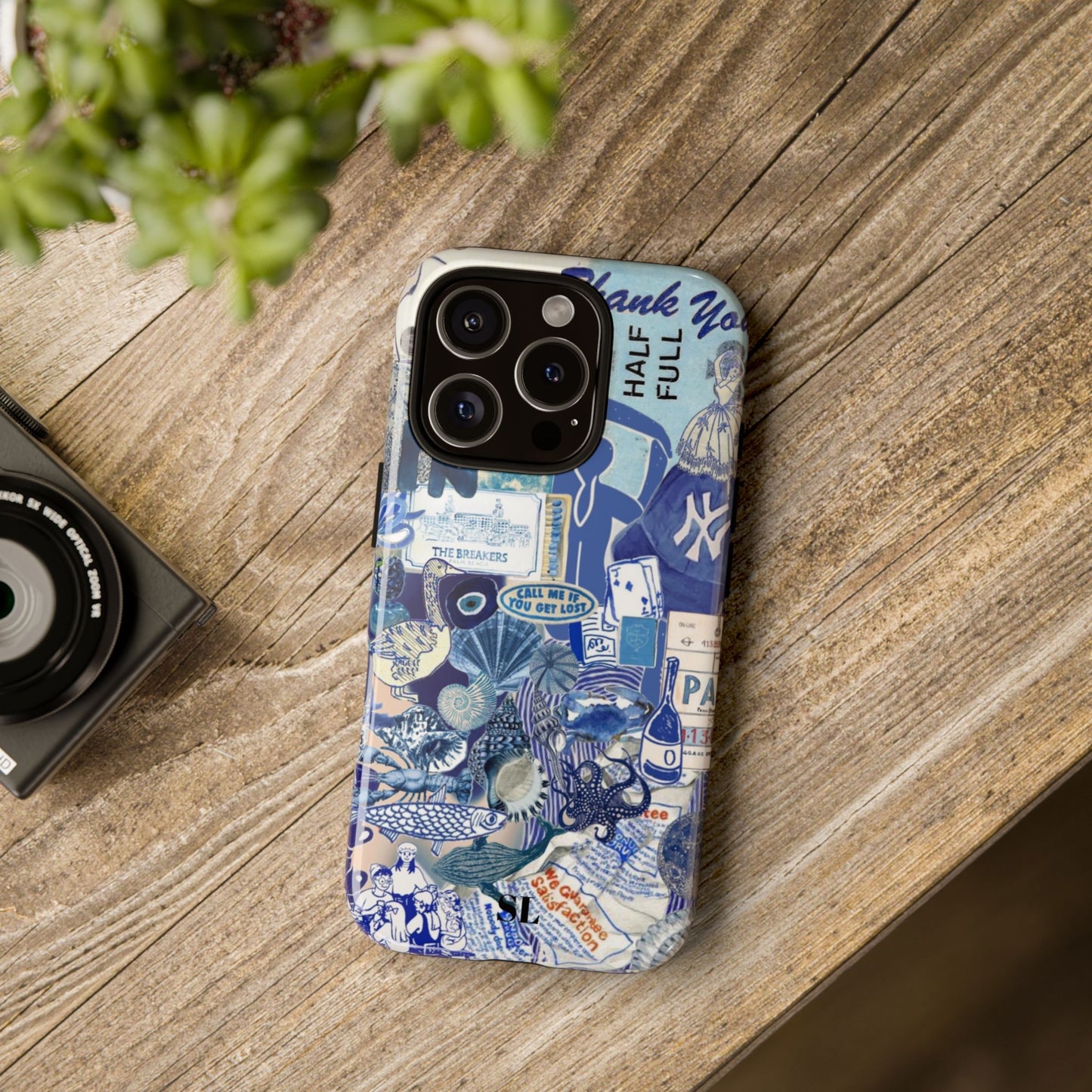 Blue Collage iPhone Case
