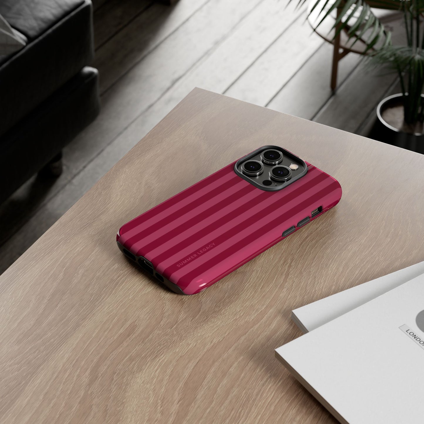 Berry Stripe iPhone Case