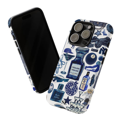 Navy Blue Collage iPhone Case
