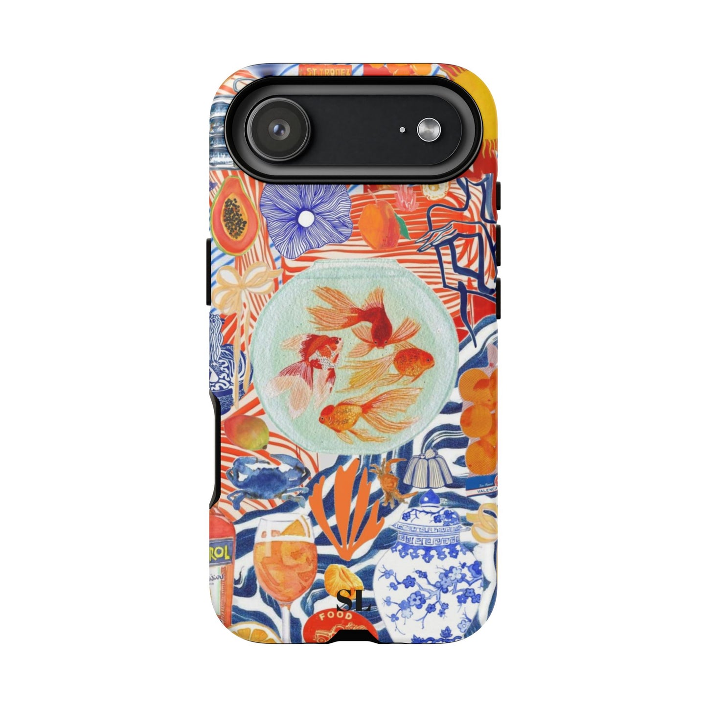 Navy Goldfish Bowl iPhone Case