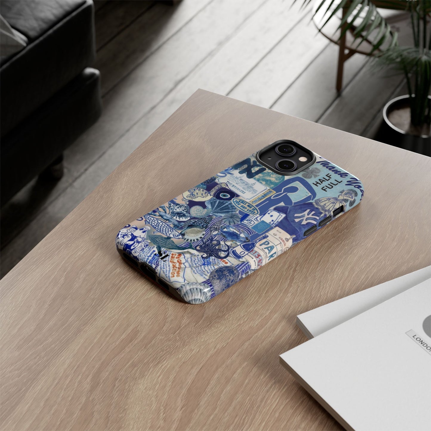 Blue Collage iPhone Case