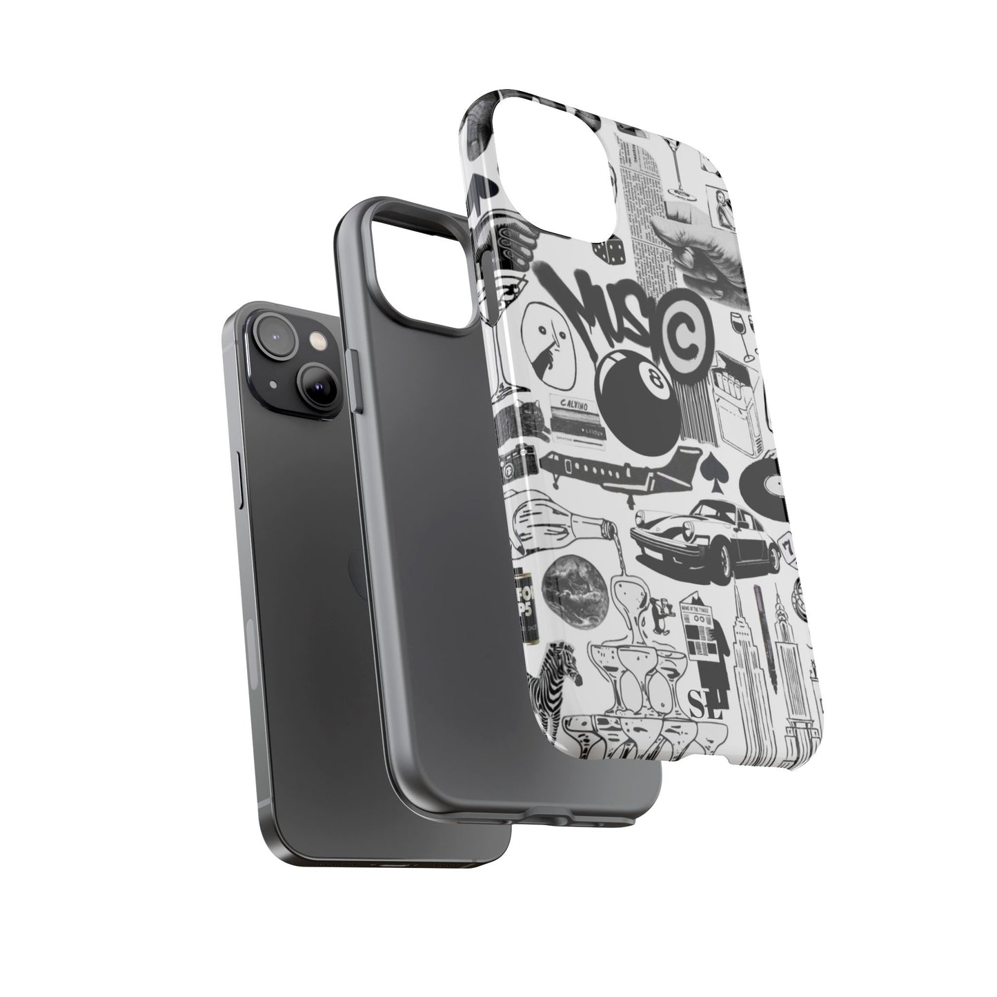 Black and White iPhone Case