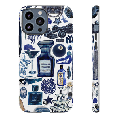 Navy Blue Collage iPhone Case