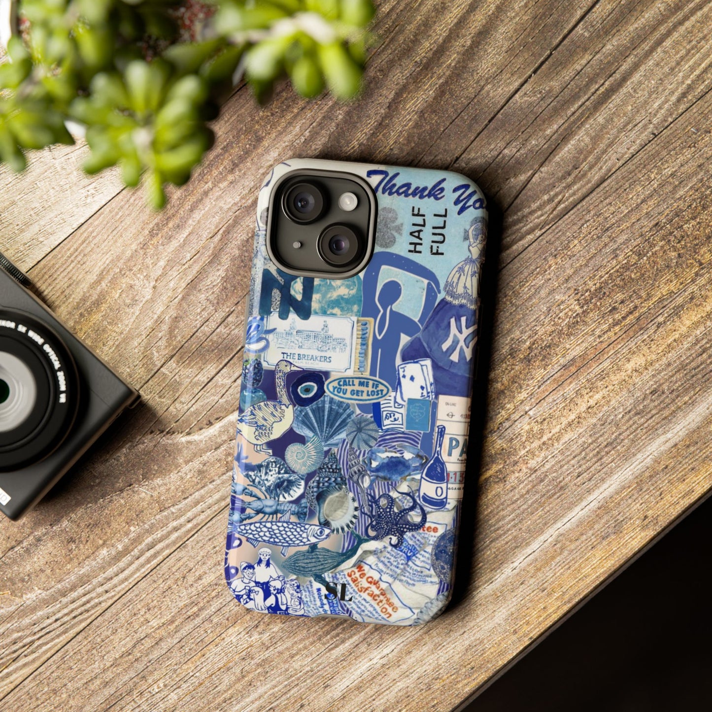 Blue Collage iPhone Case