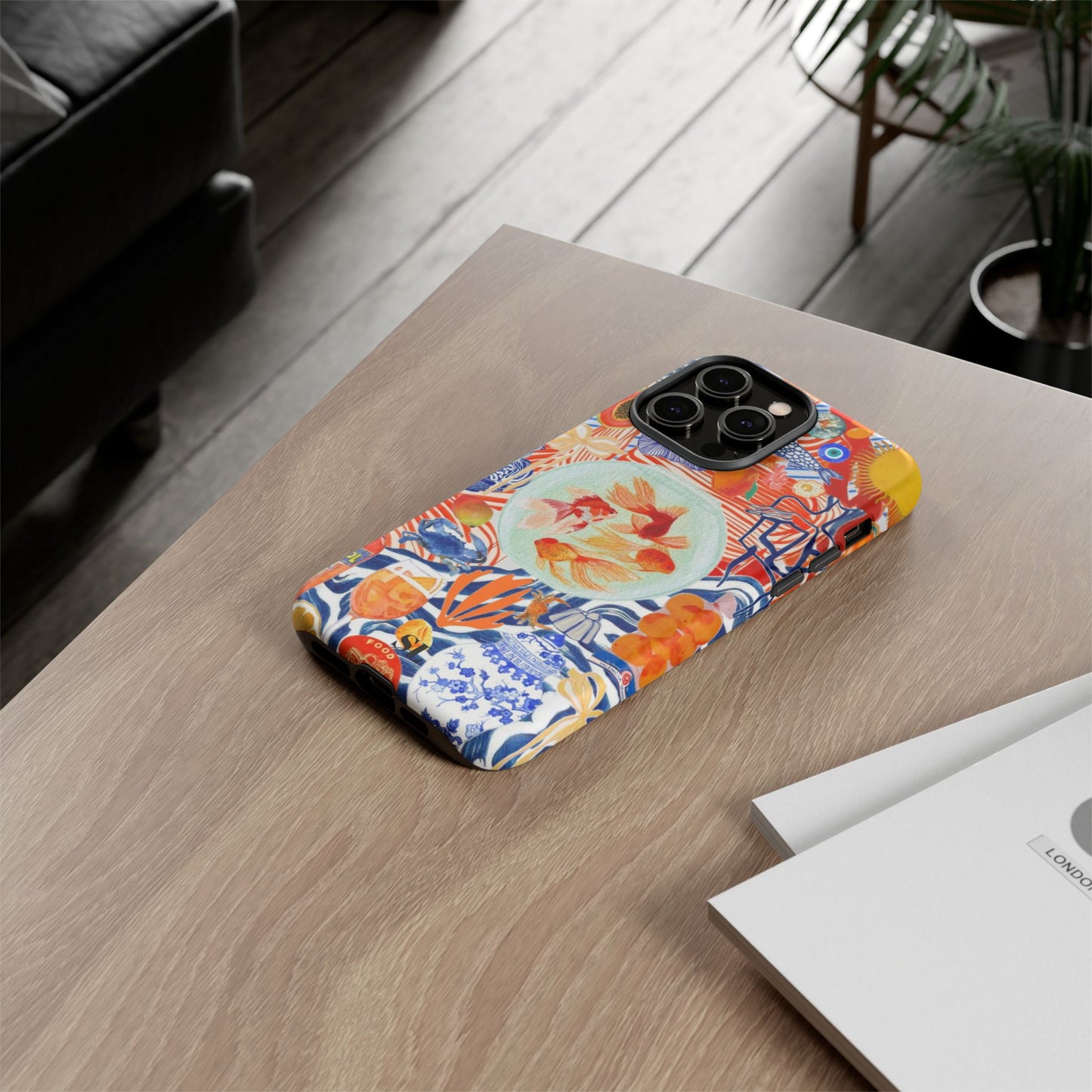 Navy Goldfish Bowl iPhone Case