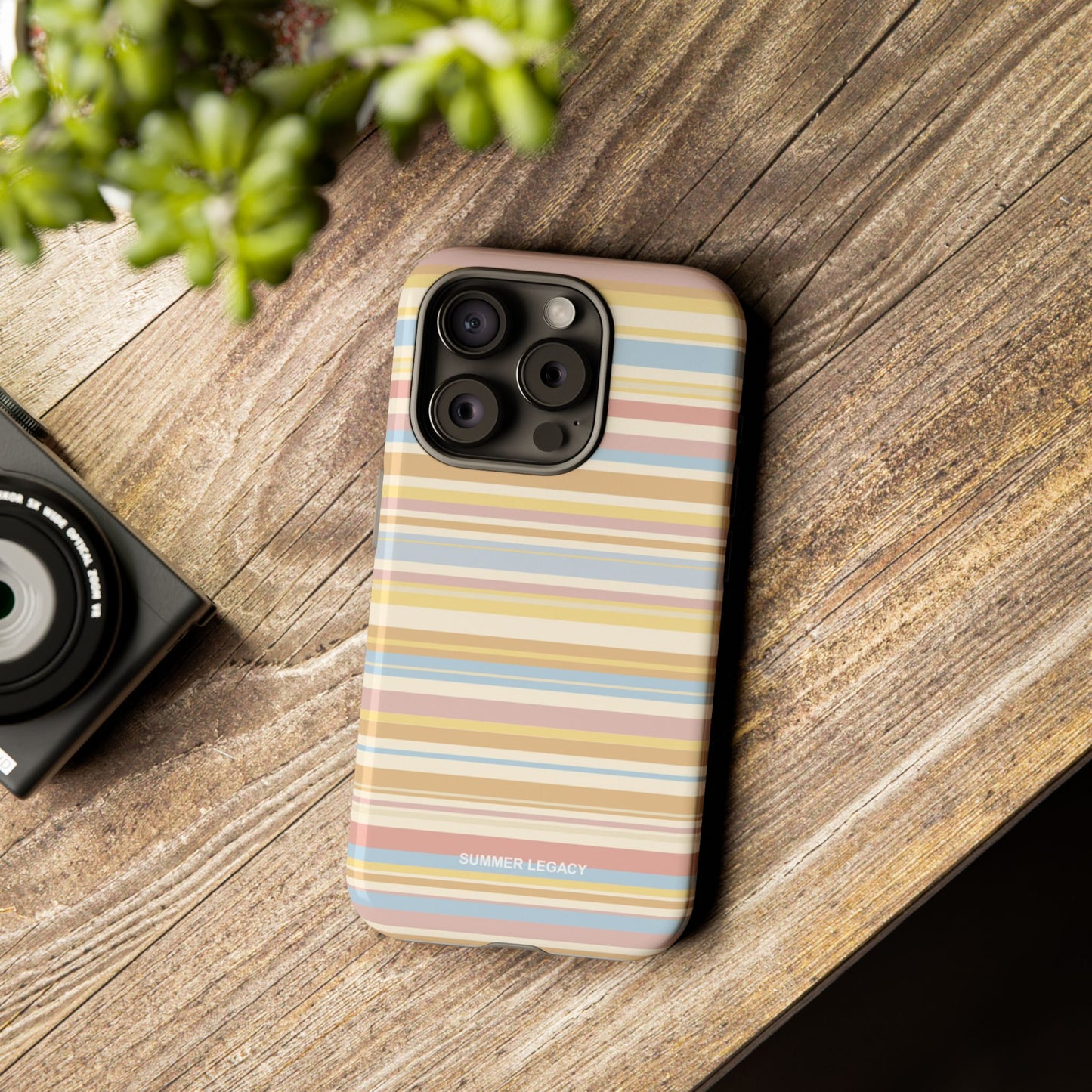 Lychee Multi-stripe iPhone Case