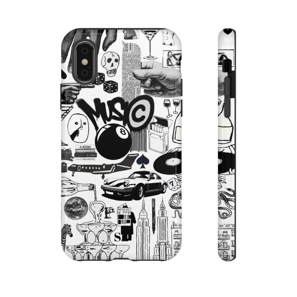 Black and White iPhone Case