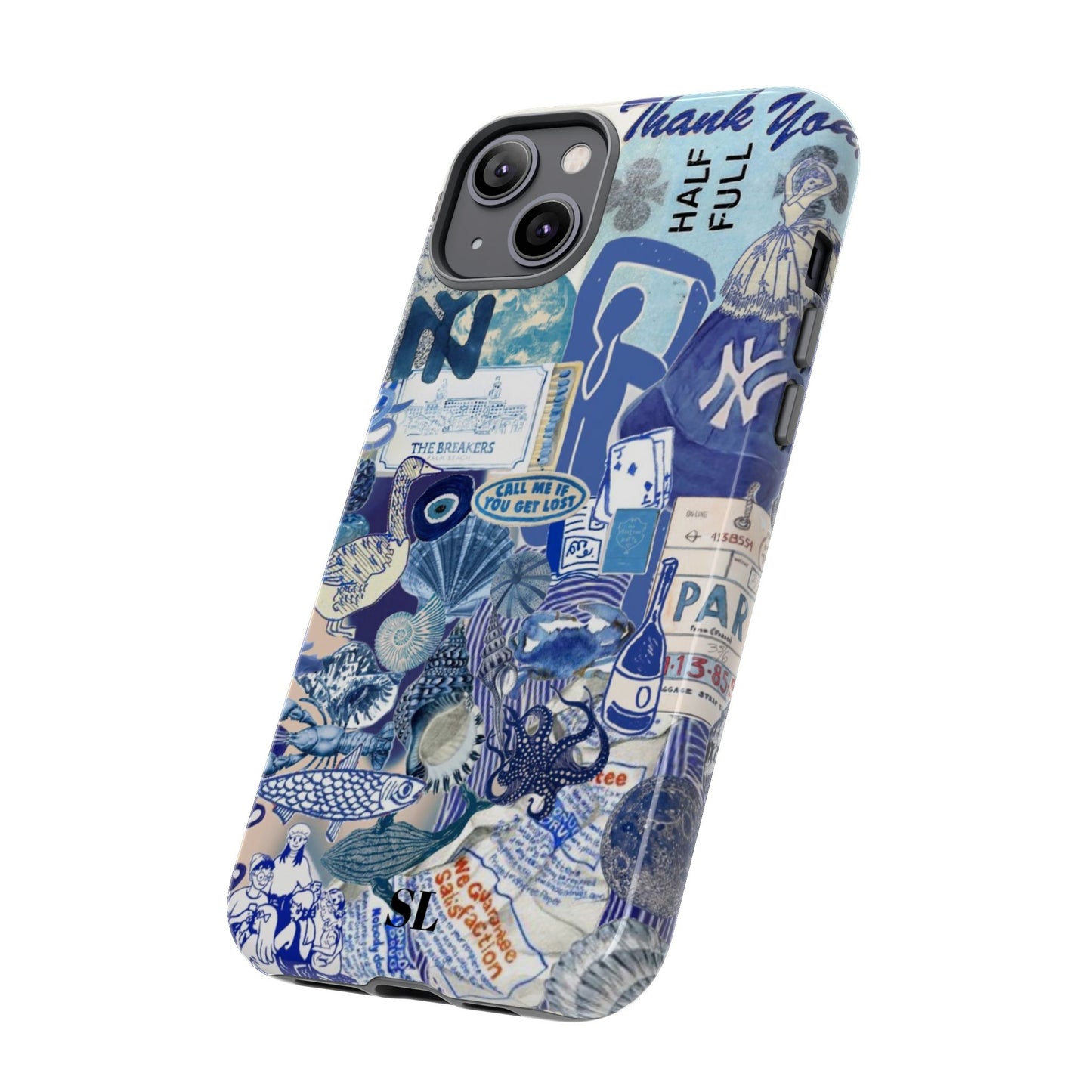 Blue Collage iPhone Case