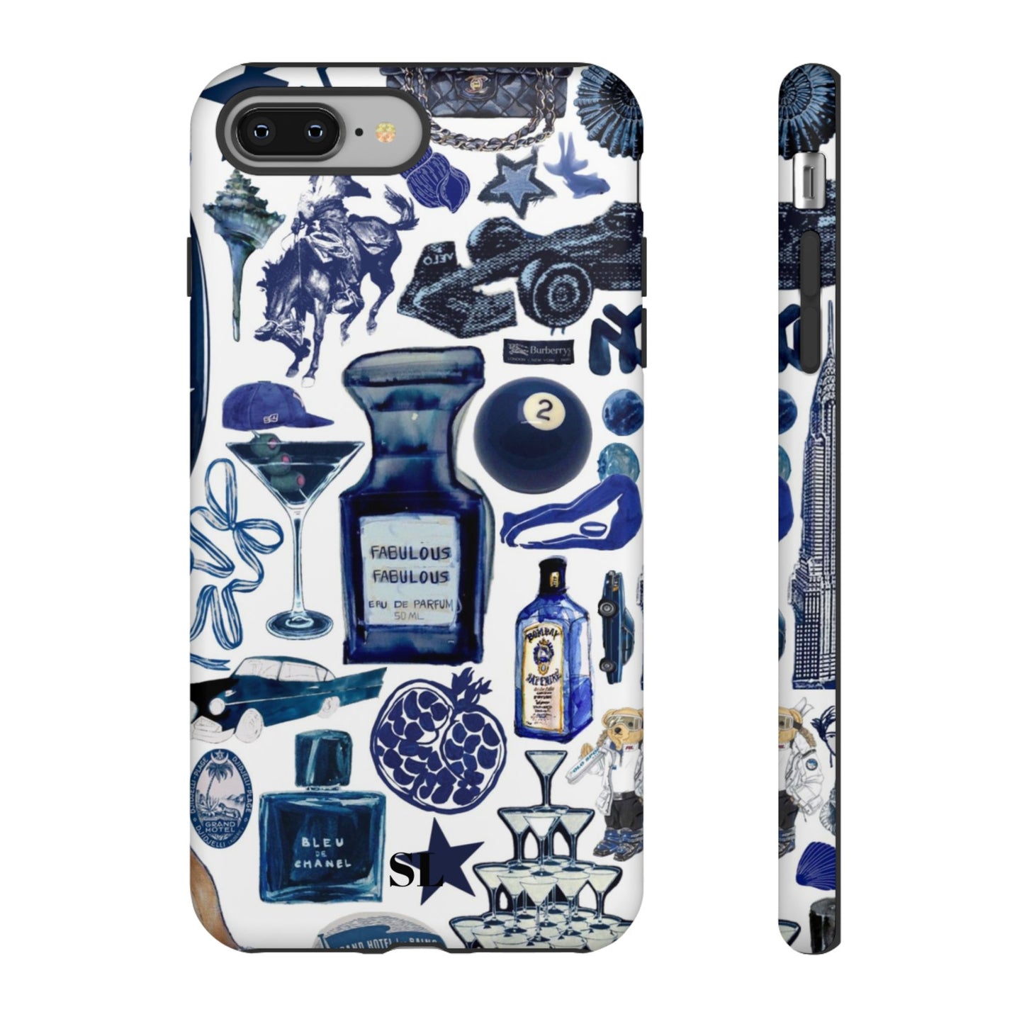 Navy Blue Collage iPhone Case