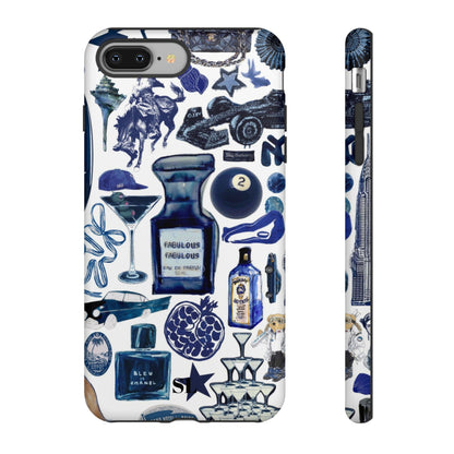 Navy Blue Collage iPhone Case