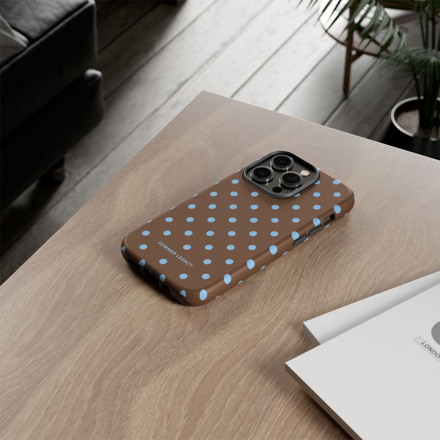 Mocha Polka Dot iPhone Case