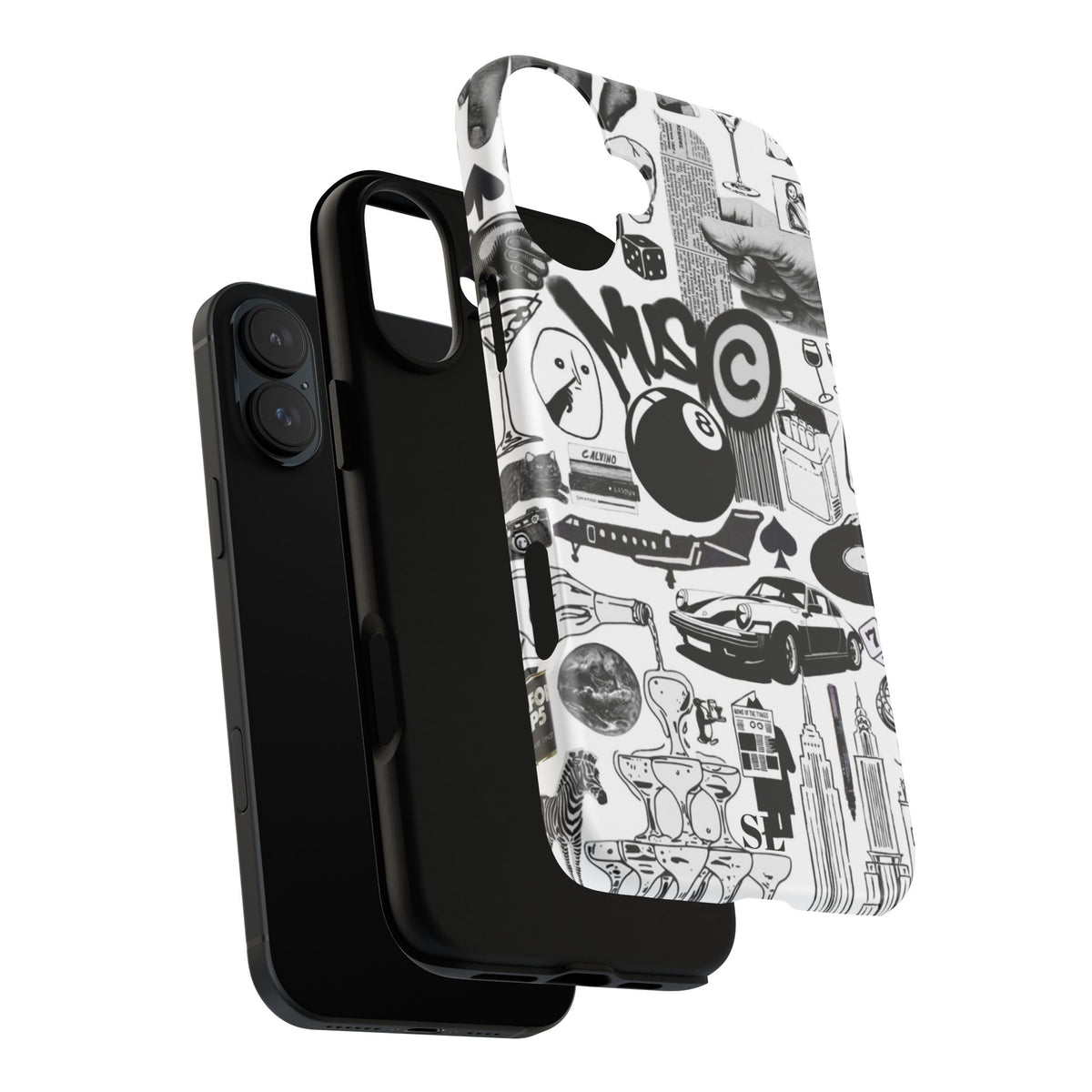Black and White iPhone Case