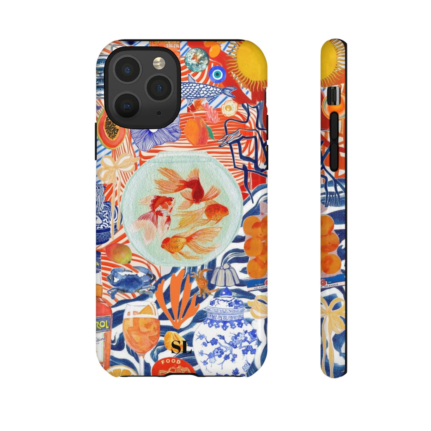 Navy Goldfish Bowl iPhone Case