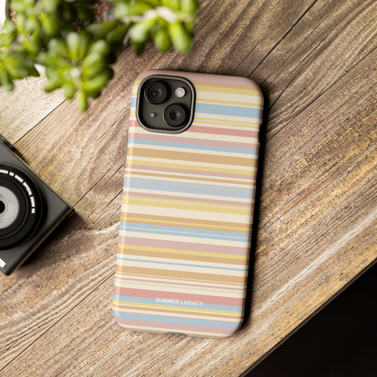 Lychee Multi-stripe iPhone Case