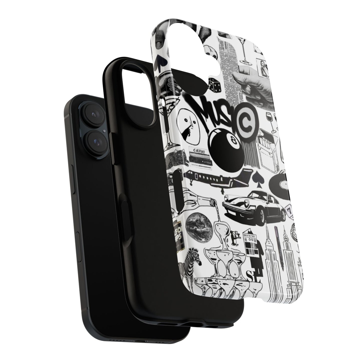 Black and White iPhone Case