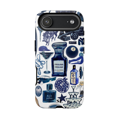 Navy Blue Collage iPhone Case