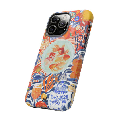 Navy Goldfish Bowl iPhone Case