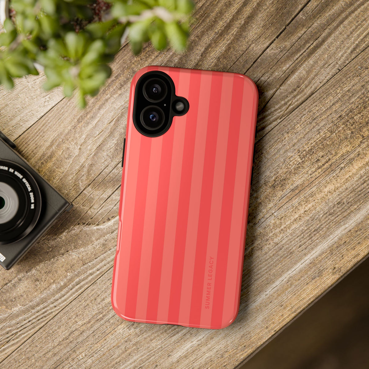 Coral Stripe iPhone Case