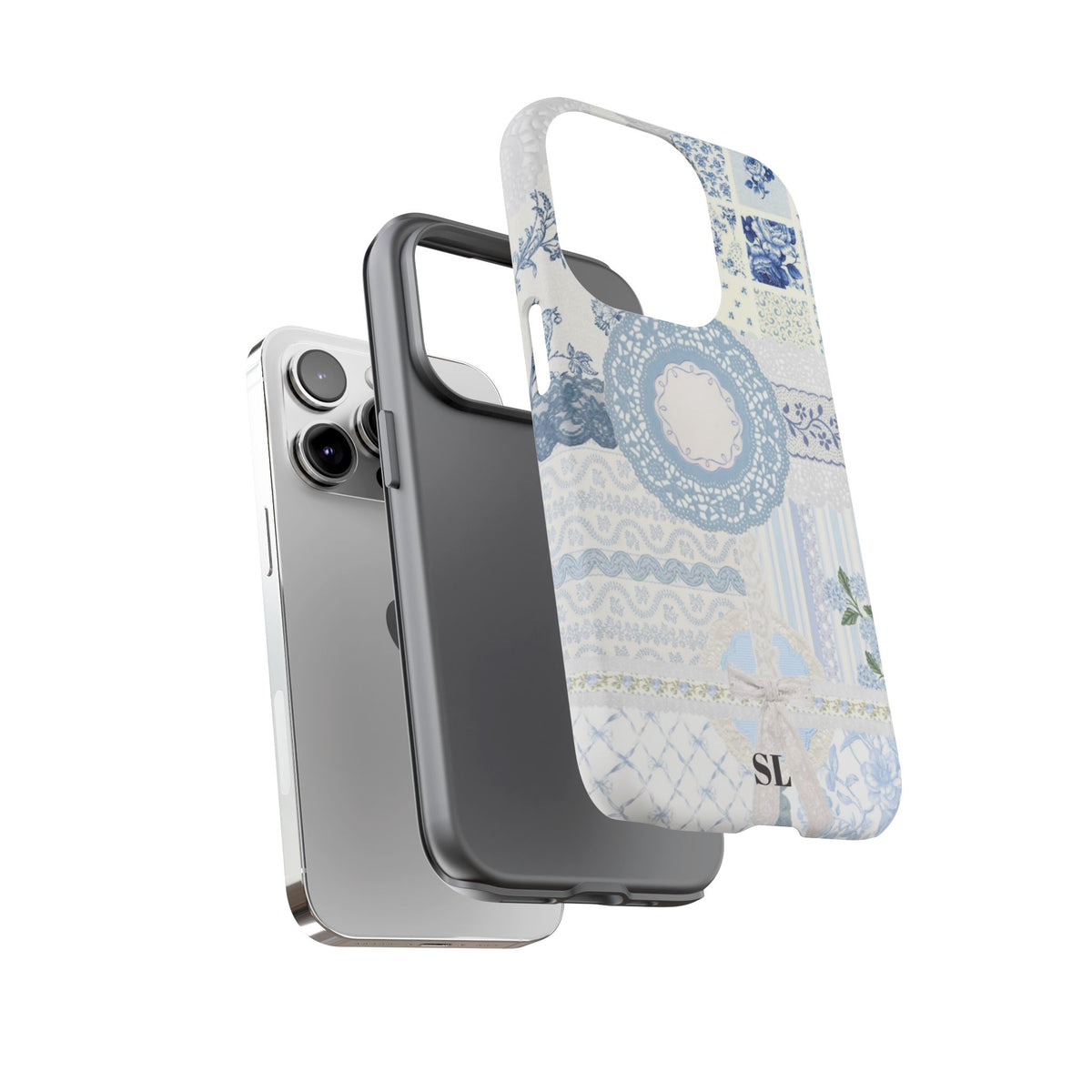 Blue Meadow Patchwork iPhone Case