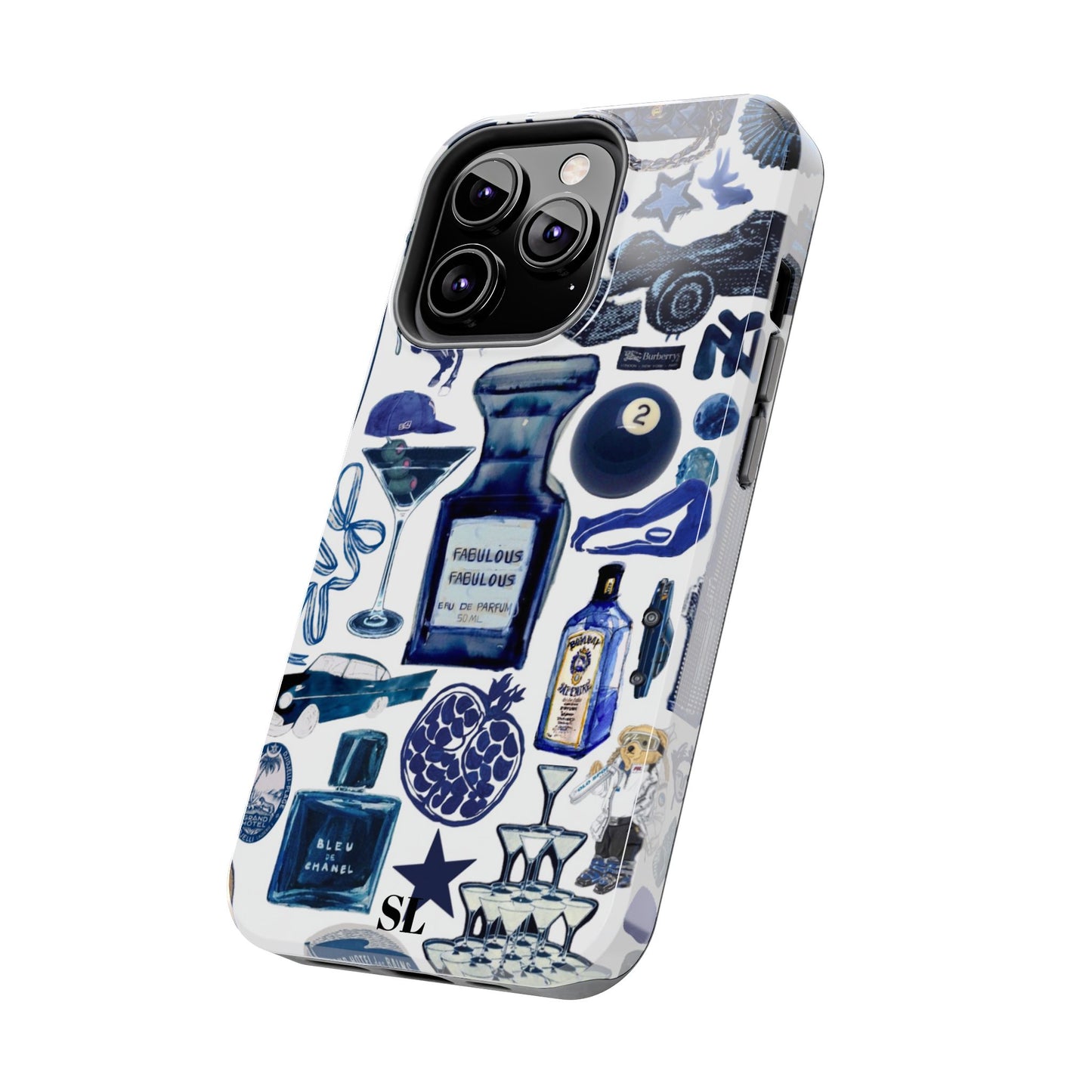 Navy Blue Collage iPhone Case