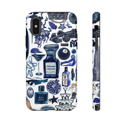 Navy Blue Collage iPhone Case