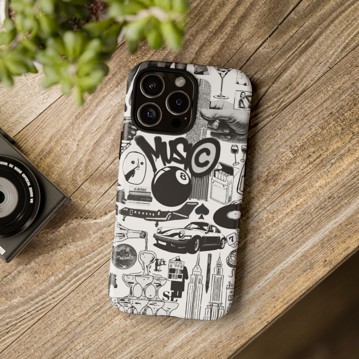 Black and White iPhone Case